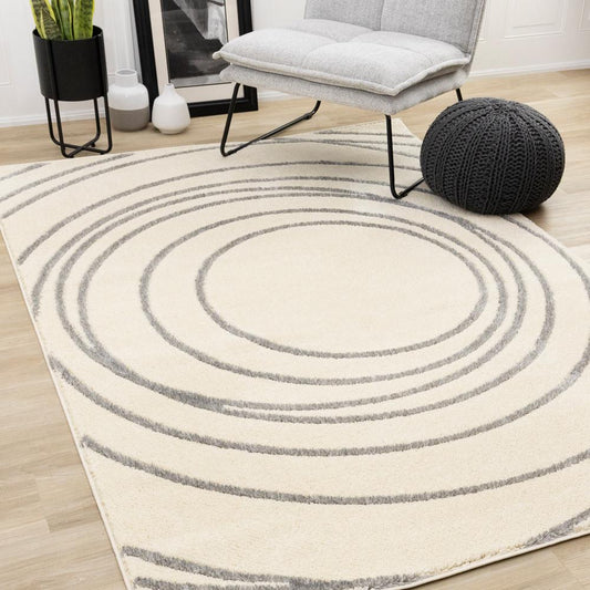 Kalora Interiors - Sully Cream Grey Circle Swirl Rug, 710 x 106in - 1379/SP23 240320 veiw 2