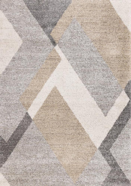 Kalora Interiors - Marquis Grey White Beige Abstract Geometric Rug, 710in x 112in - 23314/6262 240340 veiw 1