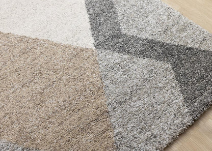 Kalora Interiors - Marquis Grey White Beige Abstract Geometric Rug, 710in x 112in - 23314/6262 240340 veiw 4