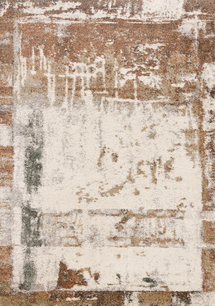 Kalora Interiors - Marquis Orange White Beige Green Organic Distressed Design Rug, 53in x 77in - 23394/6767 160230 veiw 1