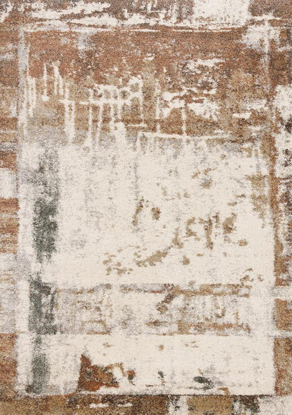 Kalora Interiors - Marquis Orange White Beige Green Organic Distressed Design Rug, 710in x 112in - 23394/6767 240340 veiw 1