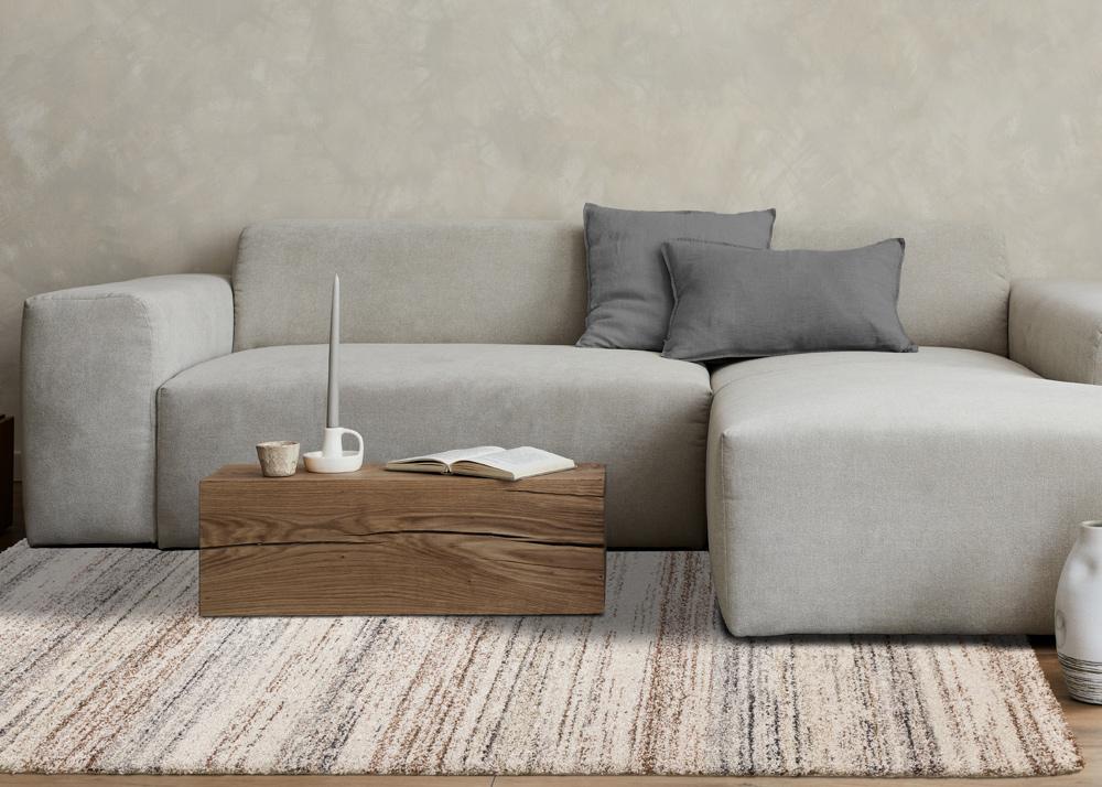 Kalora Interiors - Marquis White Grey Orange Distressed Rug, 53in x 77in - 23418/6767 160230 veiw 3