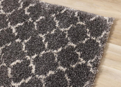 Kalora Interiors - Lane Grey Cream Lattice Luxury Rug, 53in x 77in - 336/921 160230 veiw 4