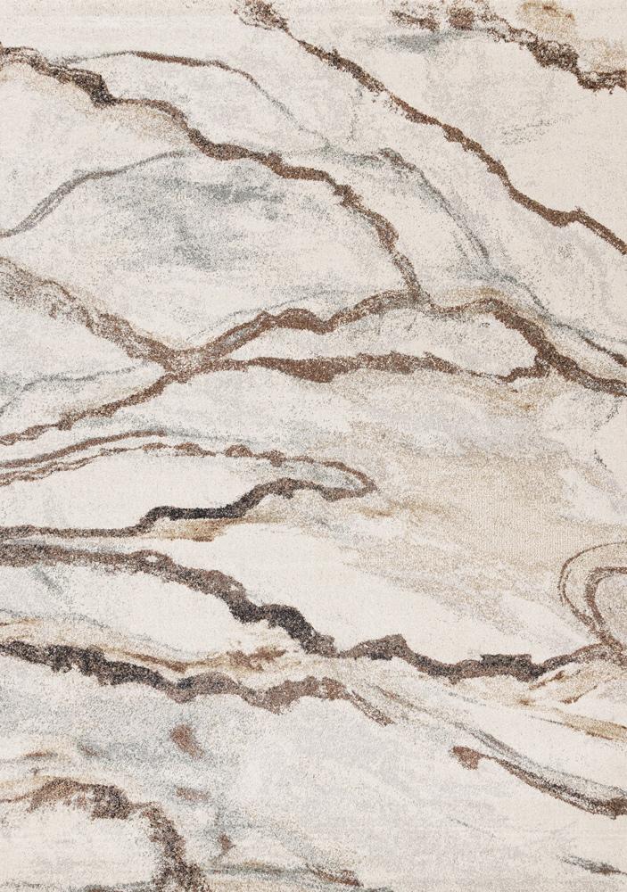 Kalora Interiors - Mae White Grey Orange Veined Marble Design Rug, 710in x 112in - 34068/6262 240340 veiw 1