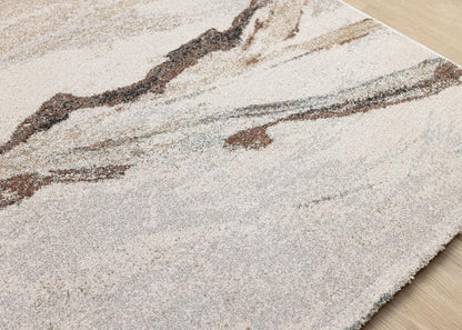 Kalora Interiors - Mae White Grey Orange Veined Marble Design Rug, 710in x 112in - 34068/6262 240340 veiw 4