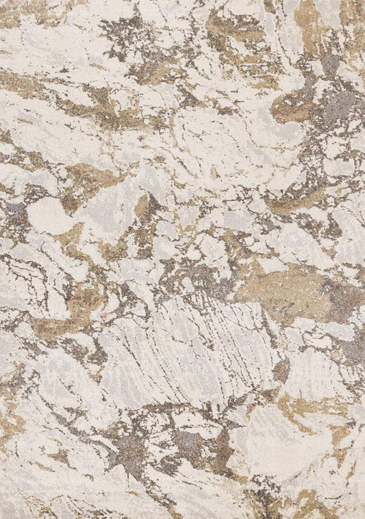 Kalora Interiors - Mae White Grey Beige Marble Design Rug, 53in x 77in - 34082/6282 160230 veiw 1