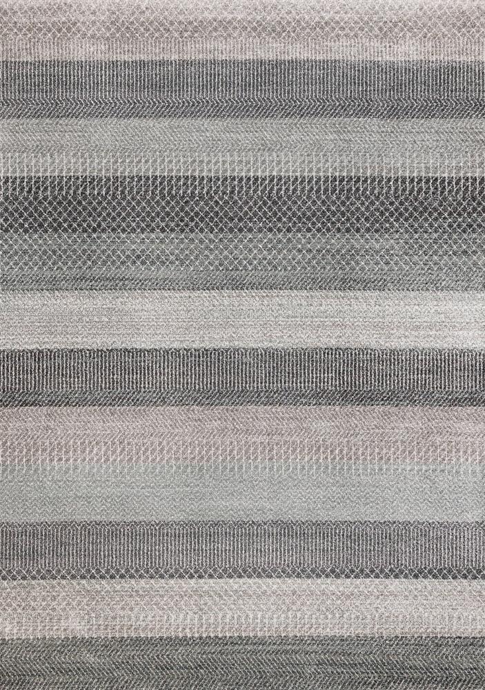 Kalora Interiors - Mae Grey White Taupe Banded Pattern Rug, 53in x 77in - 34105/4262 160230 veiw 1