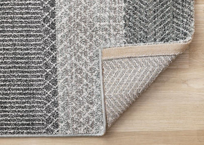 Kalora Interiors - Mae Grey White Taupe Banded Pattern Rug, 53in x 77in - 34105/4262 160230 veiw 5