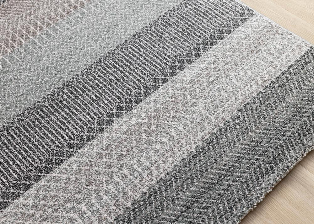 Kalora Interiors - Mae Grey White Taupe Banded Pattern Rug, 710in x 112in - 34105/4262 240340 veiw 4