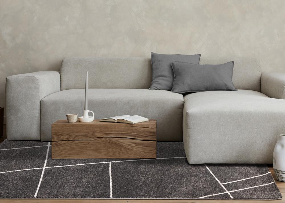 Kalora Interiors - Mae Grey White Organic Line Design Rug, 53in x 77in - 34120/3161 160230 veiw 3