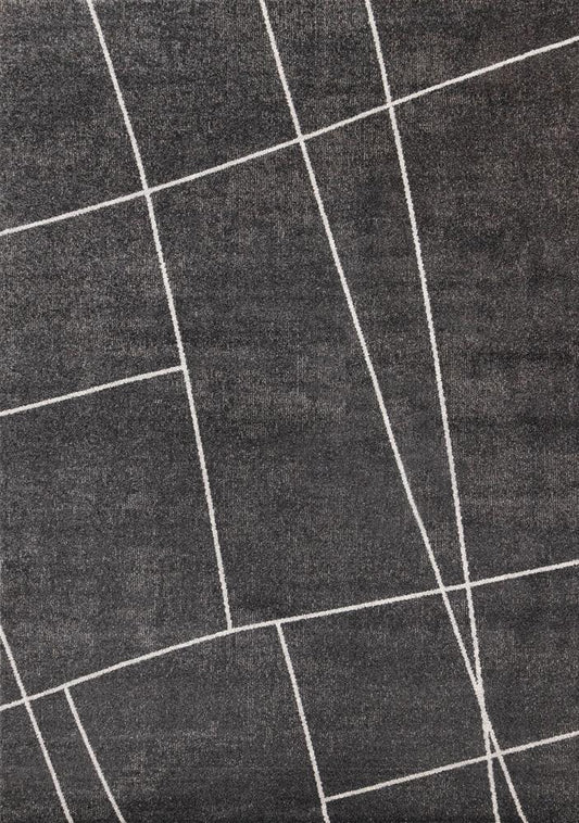 Kalora Interiors - Mae Grey White Organic Line Design Rug, 710in x 112in - 34120/3161 240340 veiw 1