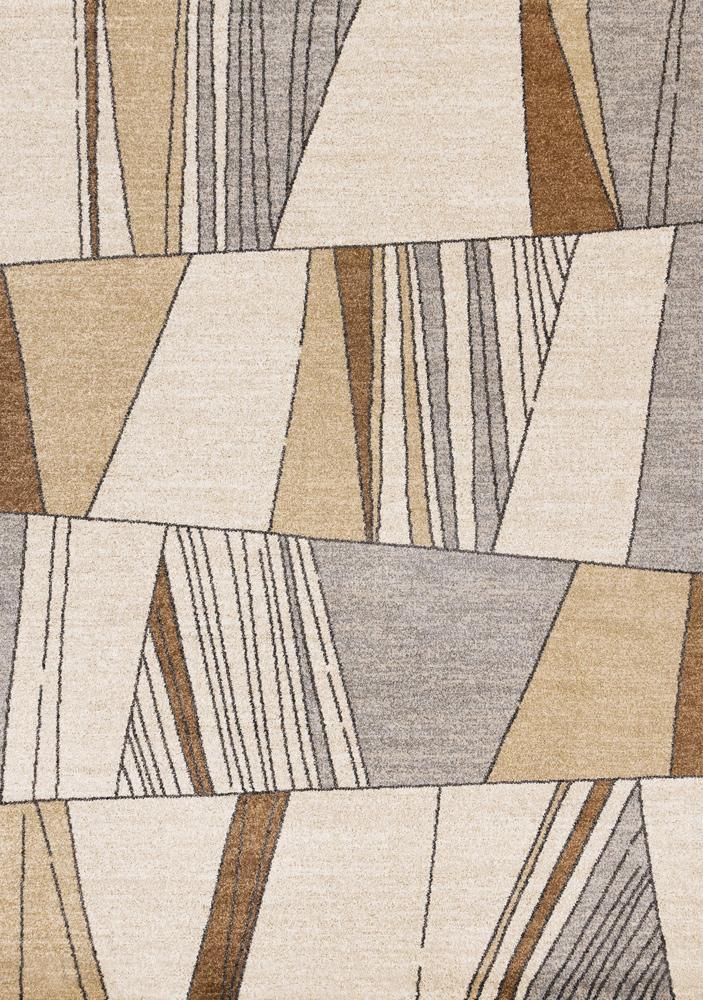 Kalora Interiors - Mae White Beige Orange Stain Glass Design Rug, 53in x 77in - 34138/6464 160230 veiw 1