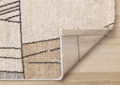 Kalora Interiors - Mae White Beige Orange Stain Glass Design Rug, 53in x 77in - 34138/6464 160230 veiw 5