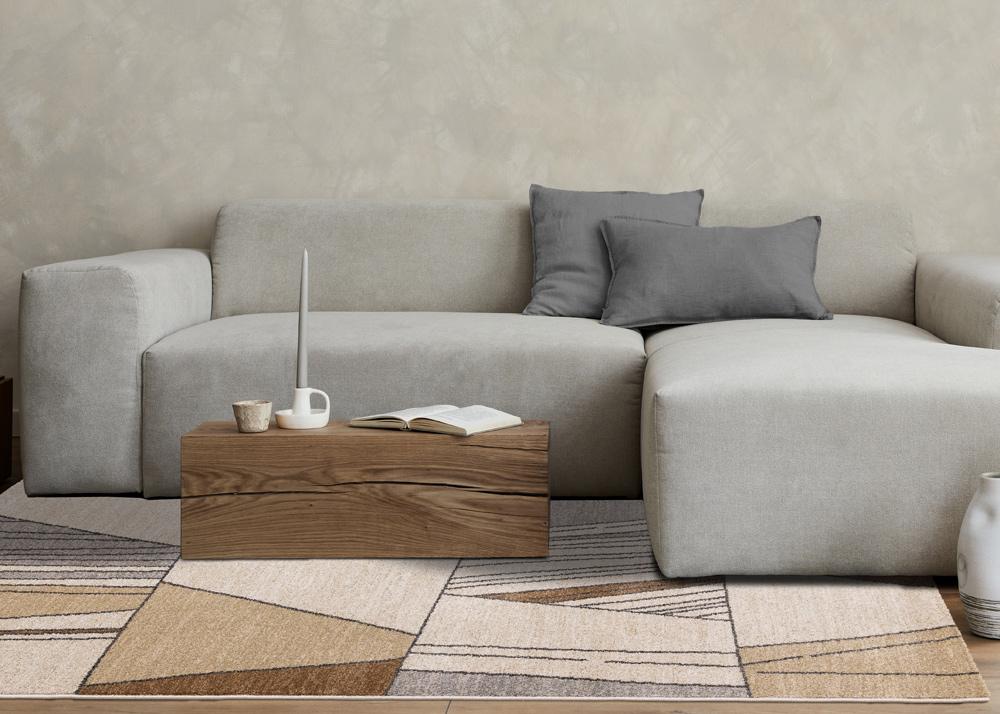 Kalora Interiors - Mae White Beige Orange Stain Glass Design Rug, 710in x 112in - 34138/6464 240340 veiw 3