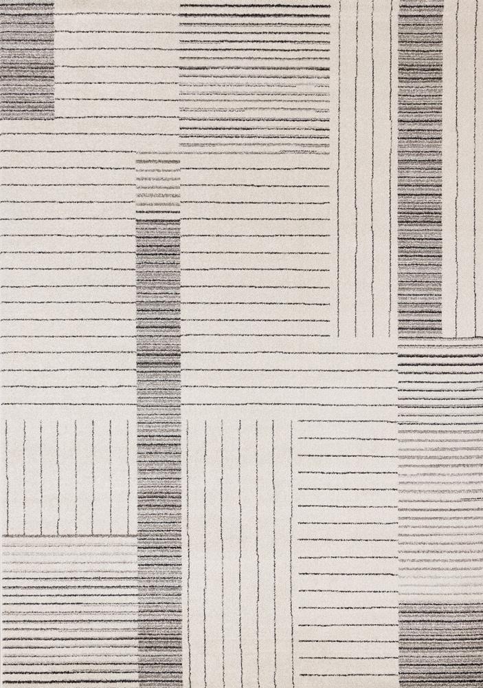 Kalora Interiors - Mae White Black Intricate Line Design Rug, 53in x 77in - 34183/6131 160230 veiw 1
