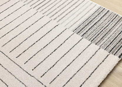 Kalora Interiors - Mae White Black Intricate Line Design Rug, 710in x 112in - 34183/6131 240340 veiw 4