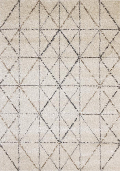 Kalora Interiors - Lane Cream Grey Geometric Luxury Rug, 53in x 77in - 374/100 160230 veiw 1