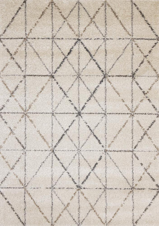 Kalora Interiors - Lane Cream Grey Geometric Luxury Rug, 53in x 77in - 374/100 160230 veiw 1