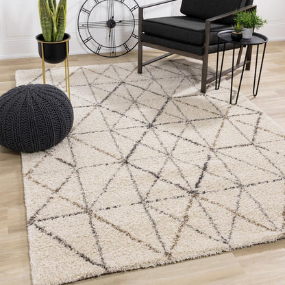 Kalora Interiors - Lane Cream Grey Geometric Luxury Rug, 53in x 77in - 374/100 160230 veiw 2