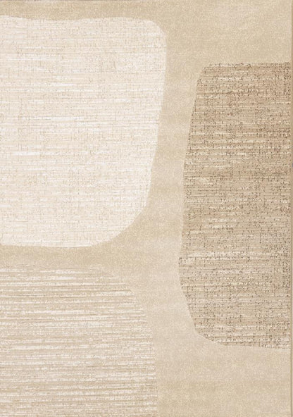 Kalora Interiors - Ella Beige White Cream Distressed Stepping Stone Design Rug, 53in x 77in - 475338/111 160230 veiw 1