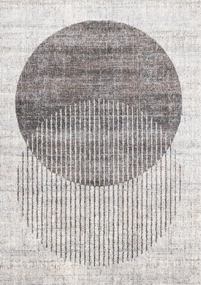 Kalora Interiors - Swift Grey White Two Merging Circles Rug, 53in x 77in - 4878A/HF62 160230 veiw 1