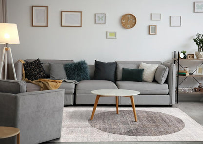 Kalora Interiors - Swift Grey White Two Merging Circles Rug, 710in x 106in - 4878A/HF62 240320 veiw 3