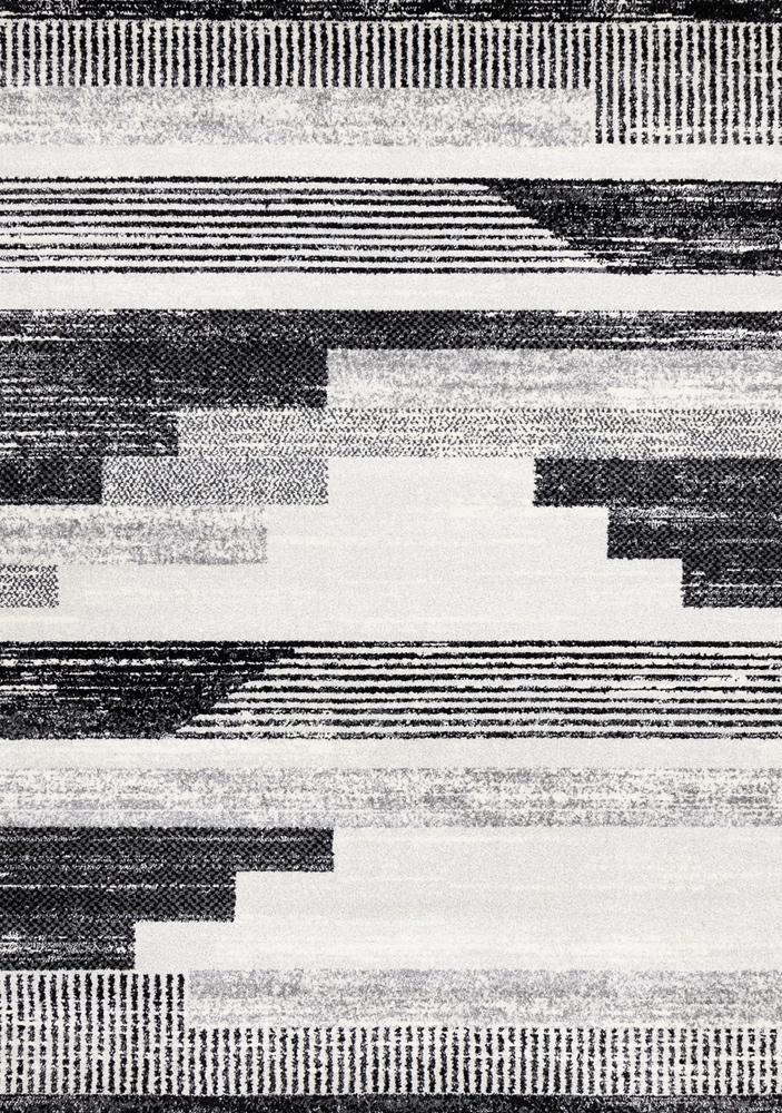 Kalora Interiors - Swift Black White Patterned Lines Rug, 710in x 1010in - 5177A/LQ16 240320 veiw 1