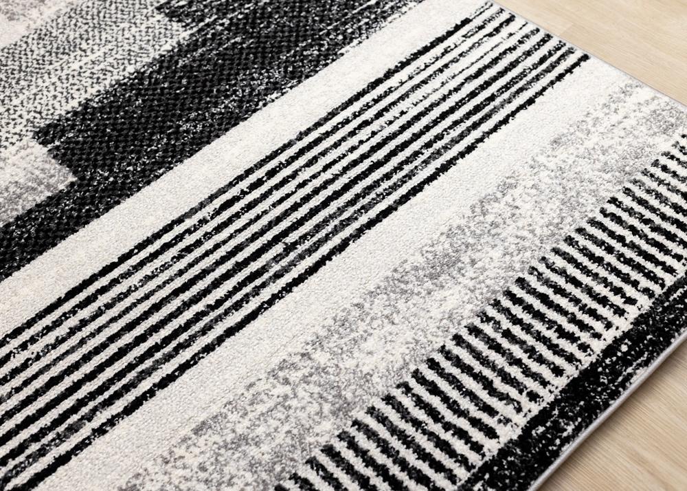 Kalora Interiors - Swift Black White Patterned Lines Rug, 710in x 1010in - 5177A/LQ16 240320 veiw 4