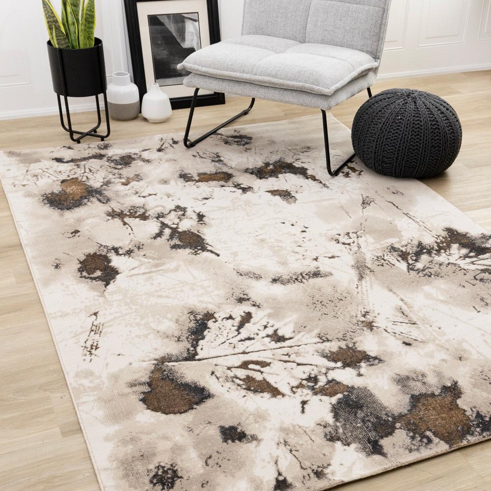 Kalora Interiors - Zola Cream Taupe Brown Distressed Foliage Rug, 710in x 106in - 5195/Z135 240320 veiw 2