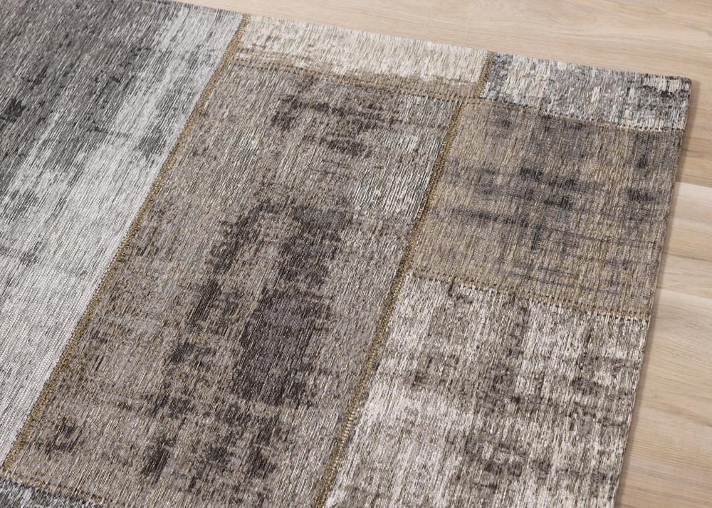 Kalora Interiors - Cathedral Grey Cream Distressed Patchwork Rug, 51in x 77in - 5307/04 155230 veiw 4