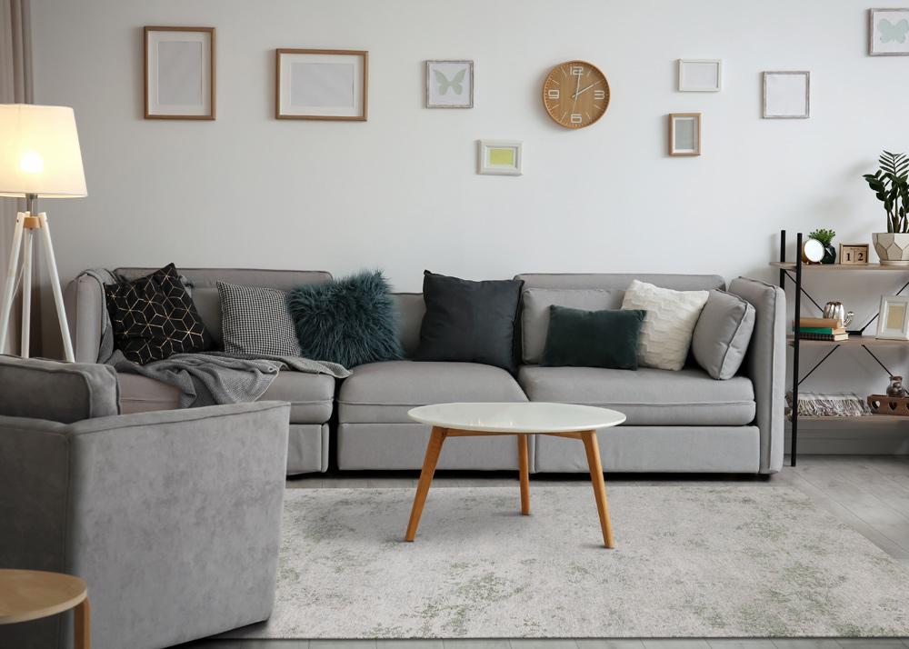 Kalora Interiors - Cathedral Green Grey Cream Marble Rug, 51in x 77in - 5472/06 155230 veiw 3