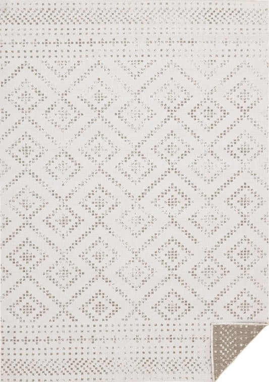 Kalora Interiors - Bristol Beige Cream Diamond Pattern Reversible Rug 53in x 77in - 5544/0620 160230 veiw 1