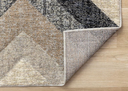 Kalora Interiors - Cora Cream Grey Brown Diamond Design Rug, 710in x 106in - 5685/LM72 240320 veiw 5
