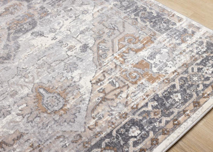Kalora Interiors - Emory Taupe White Brown Elegant Medallion Rug, 53in x 77in - 5784/A224 160230 veiw 4