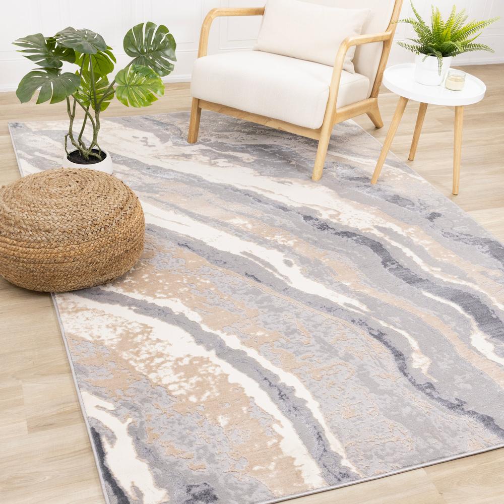Kalora Interiors - Emory Taupe Grey Beige White Mineral Layered Rug, 710in x 106in - 5894/A243 240320 veiw 2