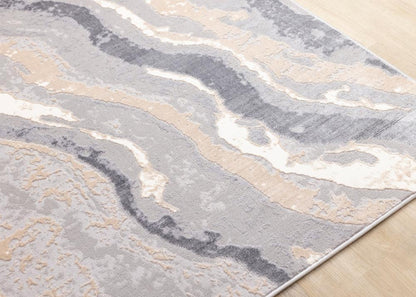 Kalora Interiors - Emory Taupe Grey Beige White Mineral Layered Rug, 710in x 106in - 5894/A243 240320 veiw 4