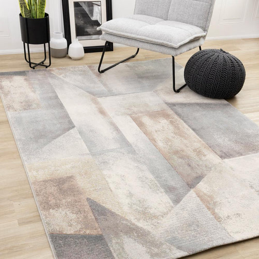 Kalora Interiors - Aurora Multi Distressed Geometric Design Rug, 53in x 77in - 63694/6747 160230 veiw 2