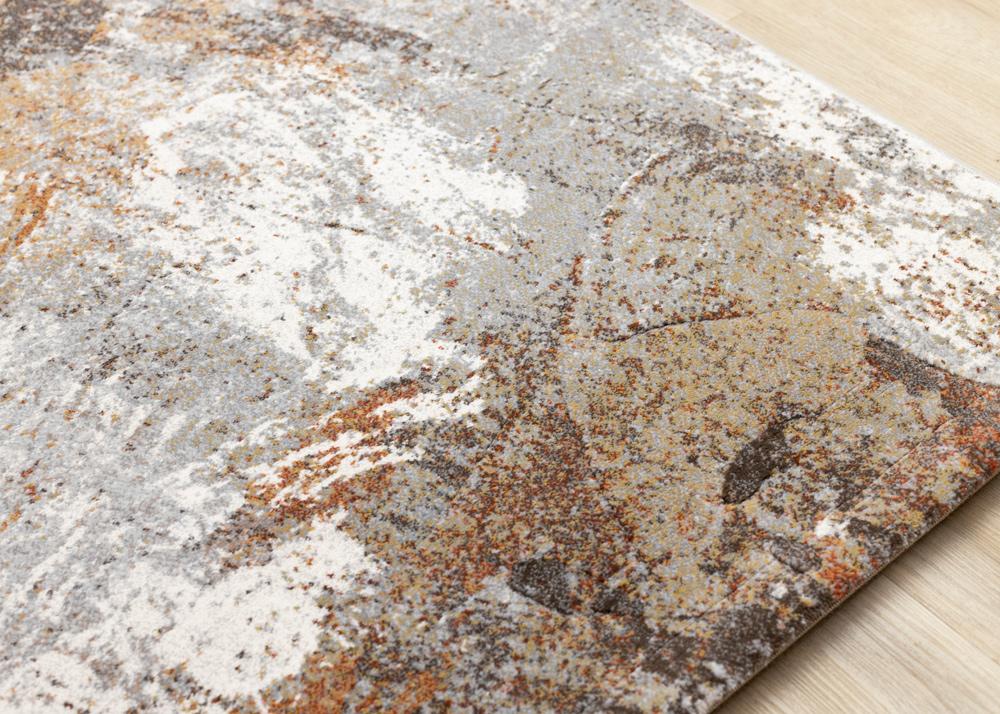 Kalora Interiors - Aurora Grey Orange White Distressed Abstract Rug, 710in x 1010in - 63825/9248 240330 veiw 4