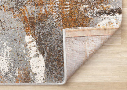 Kalora Interiors - Aurora Grey Orange White Distressed Abstract Rug, 710in x 1010in - 63825/9248 240330 veiw 5