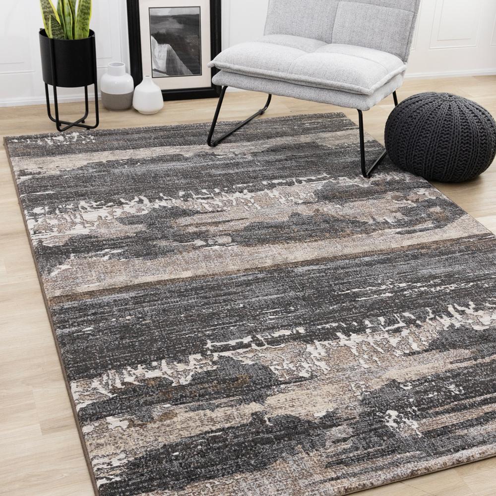 Kalora Interiors - Aurora Grey Black Cream Brown Stormy Sky Rug, 53in x 77in - 63846/3293 160230 veiw 2