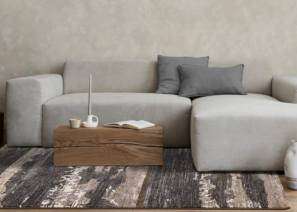 Kalora Interiors - Aurora Grey Black Cream Brown Stormy Sky Rug, 53in x 77in - 63846/3293 160230 veiw 3