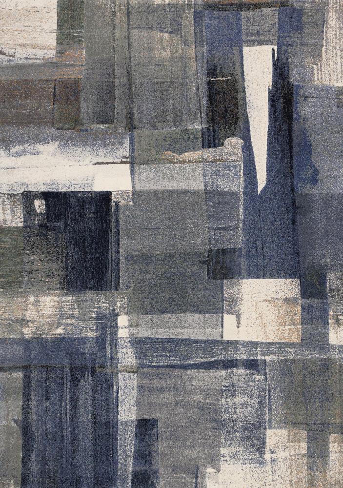 Kalora Interiors - Aurora Blue Green Orange White Distressed Paint Strokes, 53in x 77in - 63854/6656 160230 veiw 1