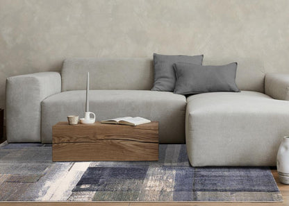 Kalora Interiors - Aurora Blue Green Orange White Distressed Paint Strokes, 53in x 77in - 63854/6656 160230 veiw 3
