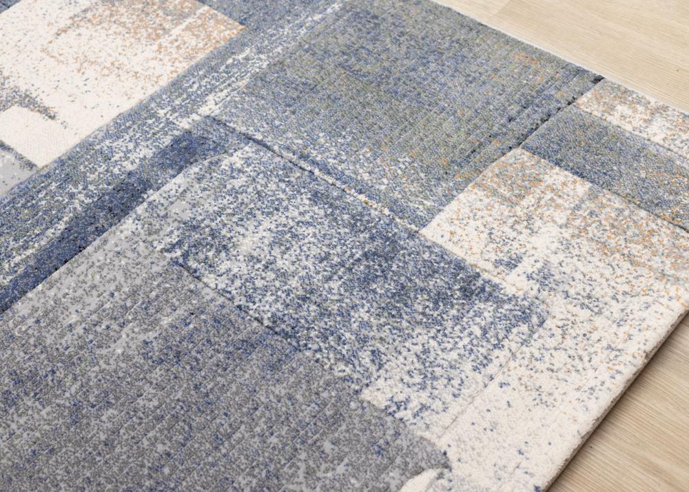 Kalora Interiors - Aurora Blue Green Orange White Distressed Paint Strokes, 53in x 77in - 63854/6656 160230 veiw 4