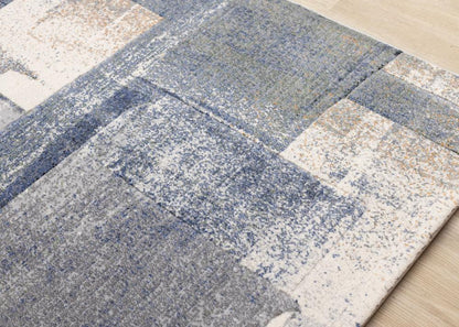 Kalora Interiors - Aurora Blue Green Orange White Distressed Paint Strokes, 53in x 77in - 63854/6656 160230 veiw 4