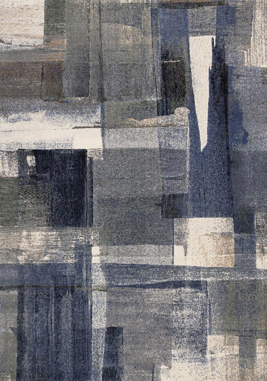 Kalora Interiors - Aurora Blue Green Orange White Distressed Paint Strokes, 710in x 1010in - 63854/6656 240330 veiw 1