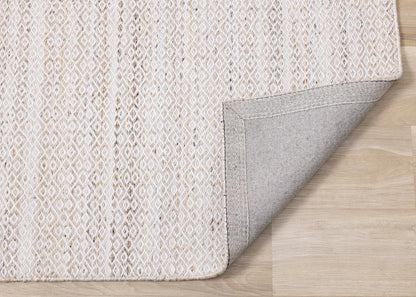 Kalora Interiors - Aspen Beige Cream Rhombus Pattern Woven Rug, 710in x 106in - 7223B 240320 veiw 5