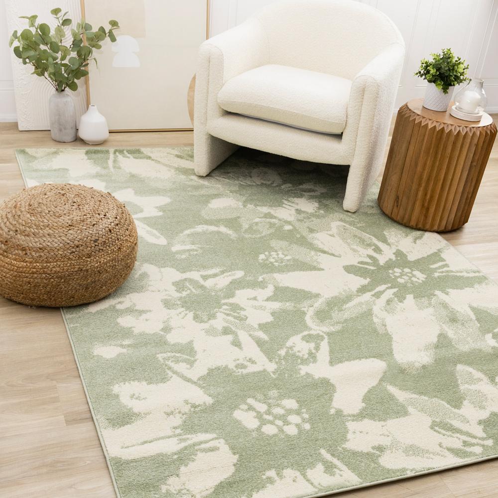 Kalora Interiors - Eclipse Green Cream Floral Rug, 710in x 106in - A033/2434 240320 veiw 2