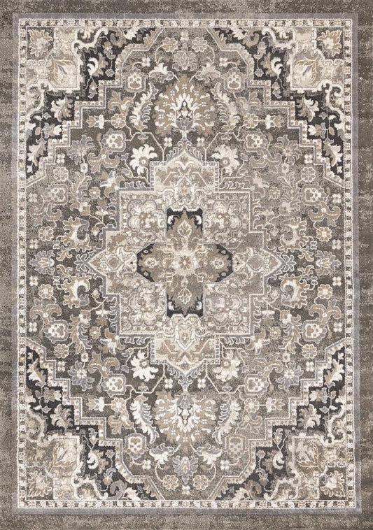 Kalora Interiors - Hayden Taupe White Beige Elegant Classic Border Rug, 53in x 77in - B206/4212 160230 veiw 1