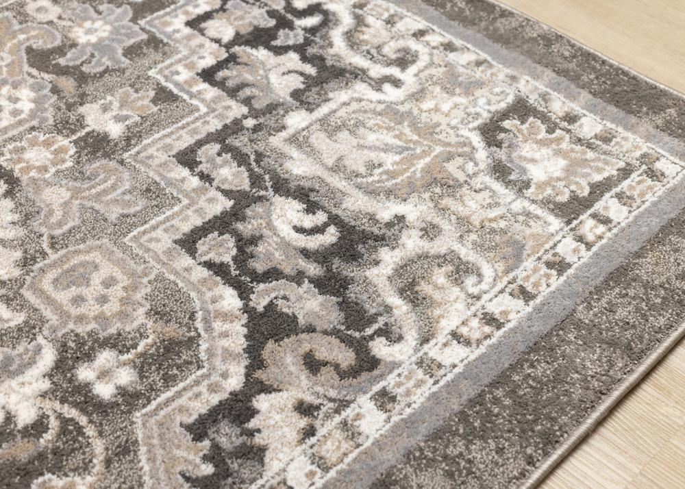 Kalora Interiors - Hayden Taupe White Beige Elegant Classic Border Rug, 53in x 77in - B206/4212 160230 veiw 4
